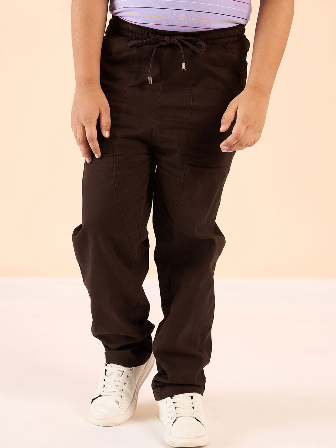 

Stylo Bug Boys Cotton Cargos Trousers, Coffee brown