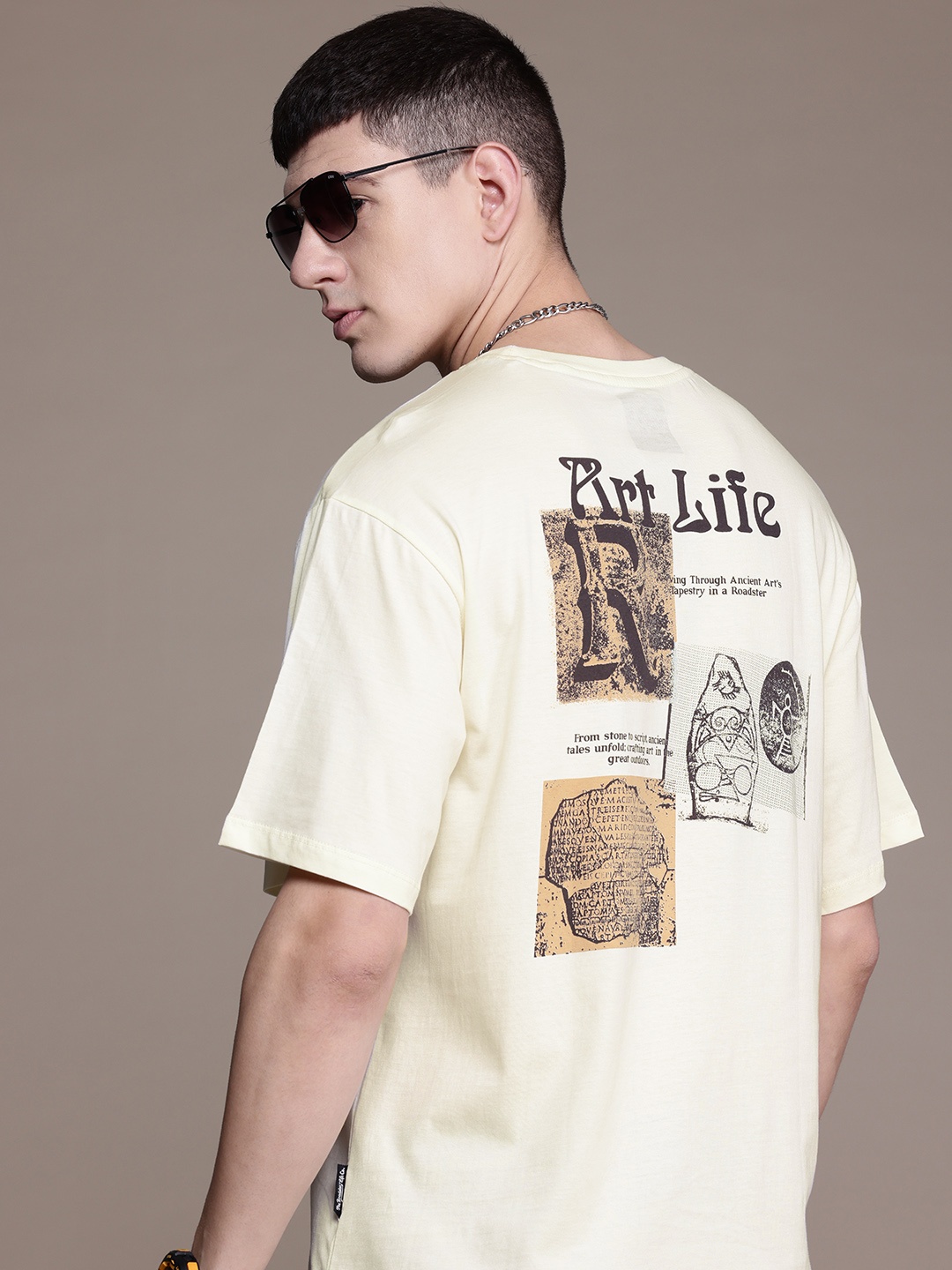 

The Roadster Lifestyle Co. Pure Cotton Typography Printed T-shirt, Off white