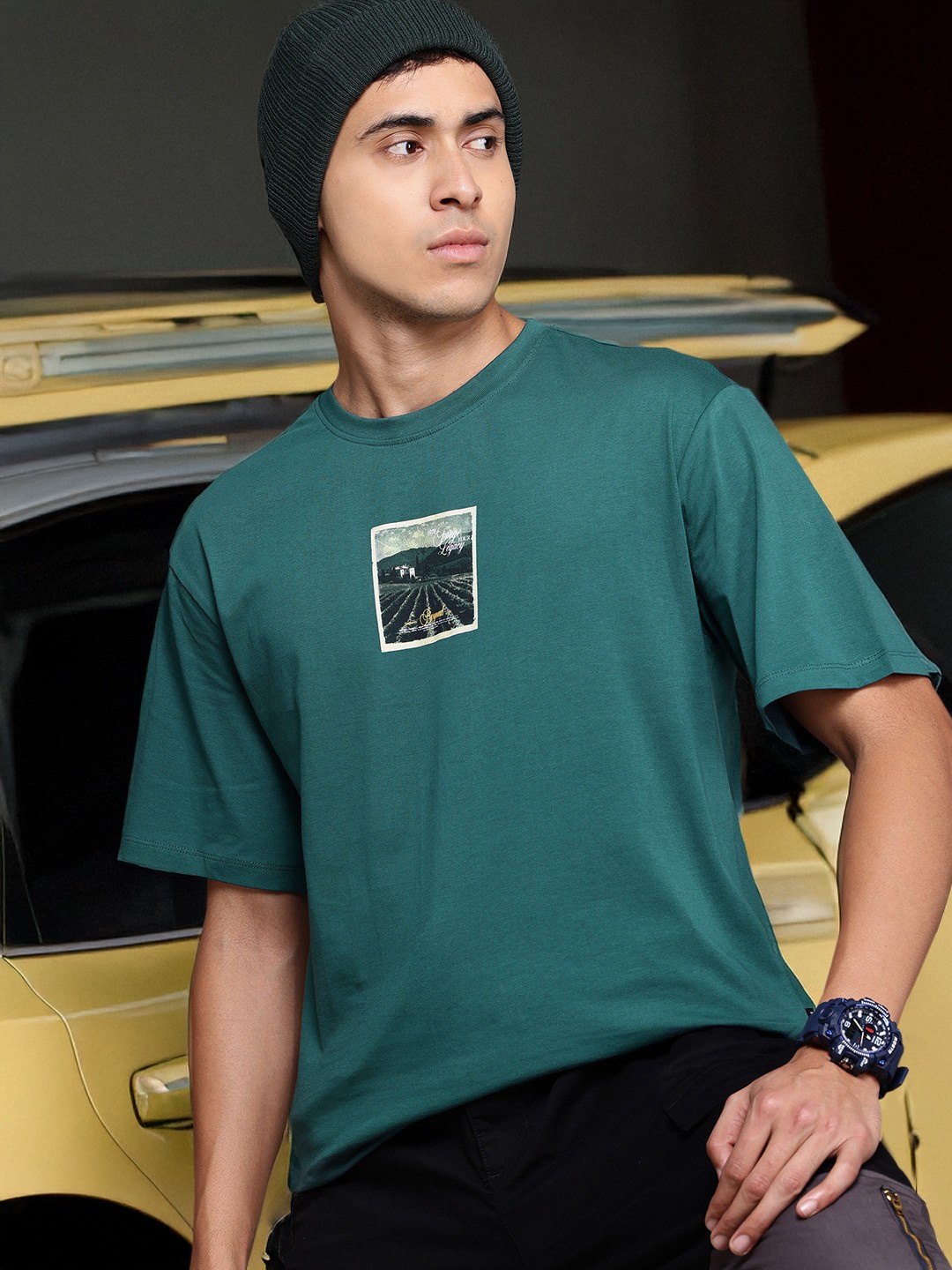 

The Roadster Lifestyle Co. Pure Cotton Relaxed Fit T-shirt, Teal