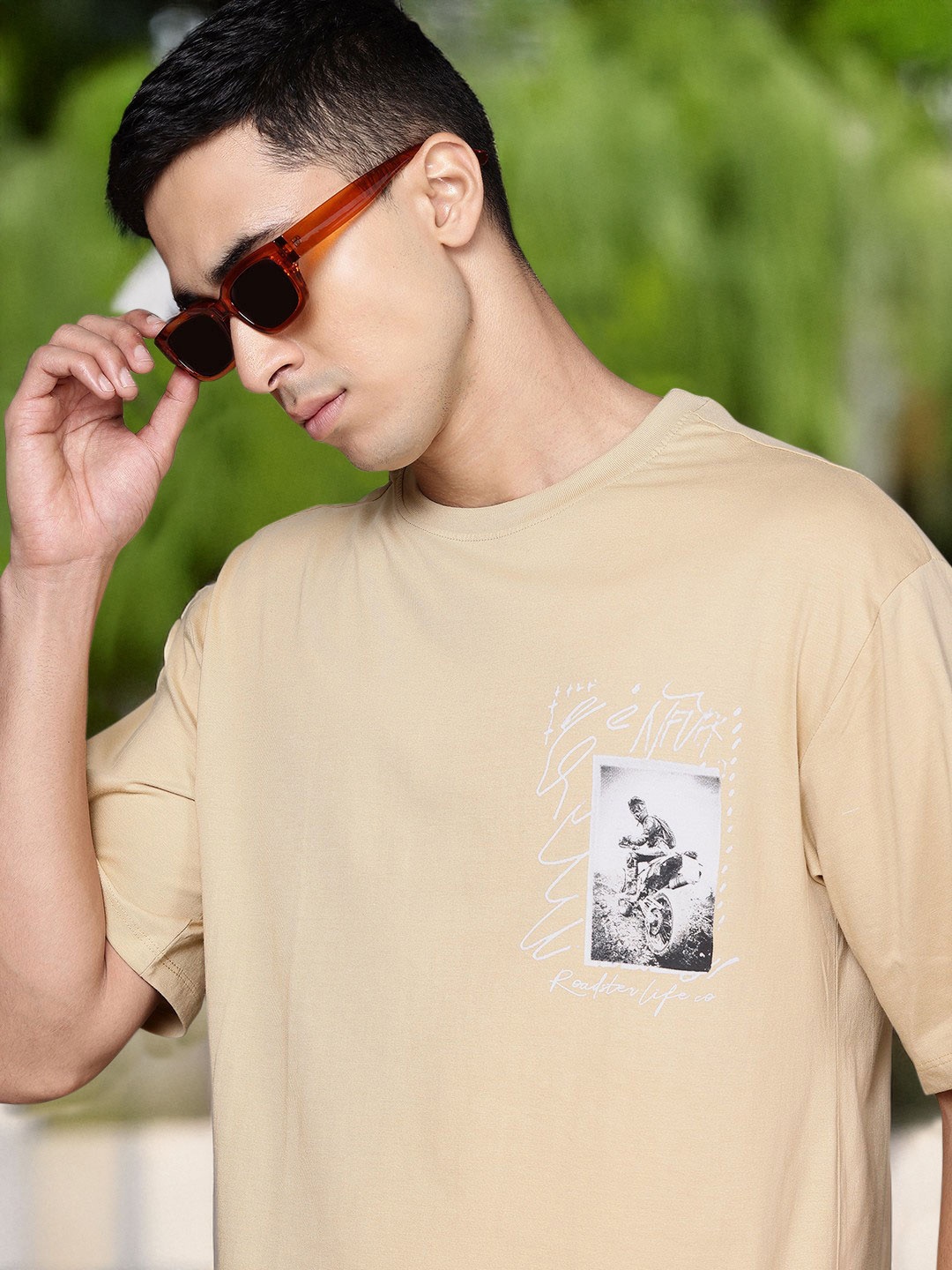 

The Roadster Lifestyle Co. Pure Cotton Relaxed T-shirt, Beige