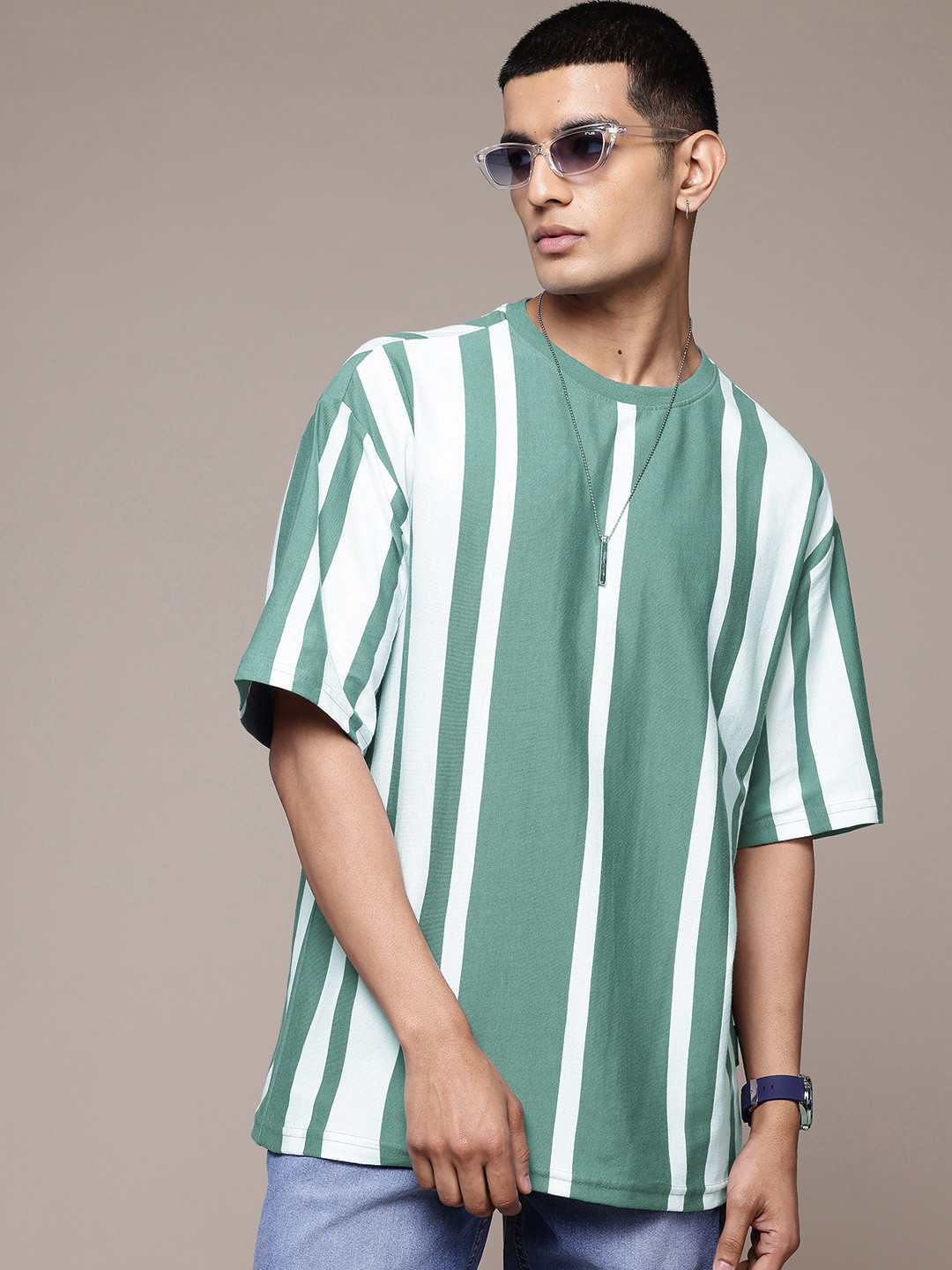 

The Roadster Lifestyle Co. Striped Relaxed T-shirt, Teal