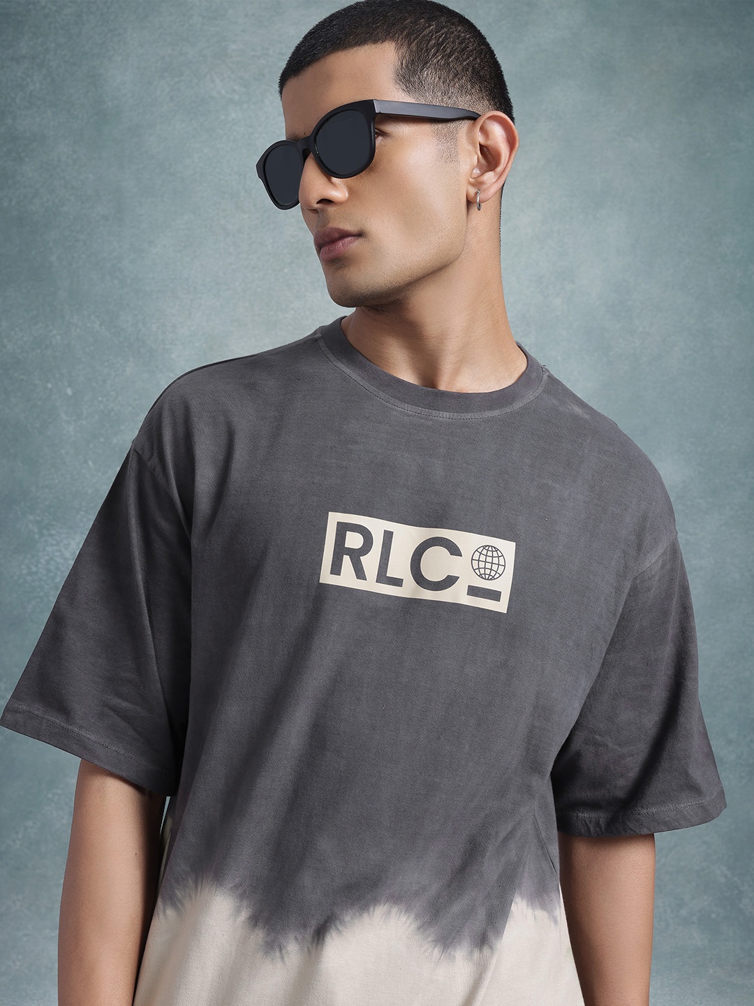 

The Roadster Life Co. Tie & Dye Pure Cotton Relaxed Fit T-shirt, Grey