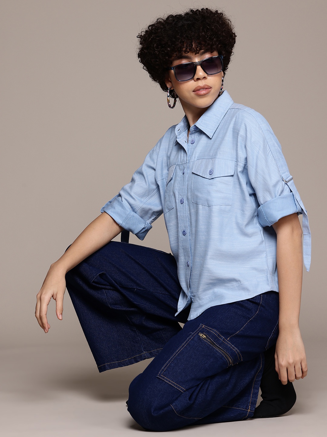 

The Roadster Lifestyle Co. Pure Cotton Shirt, Blue