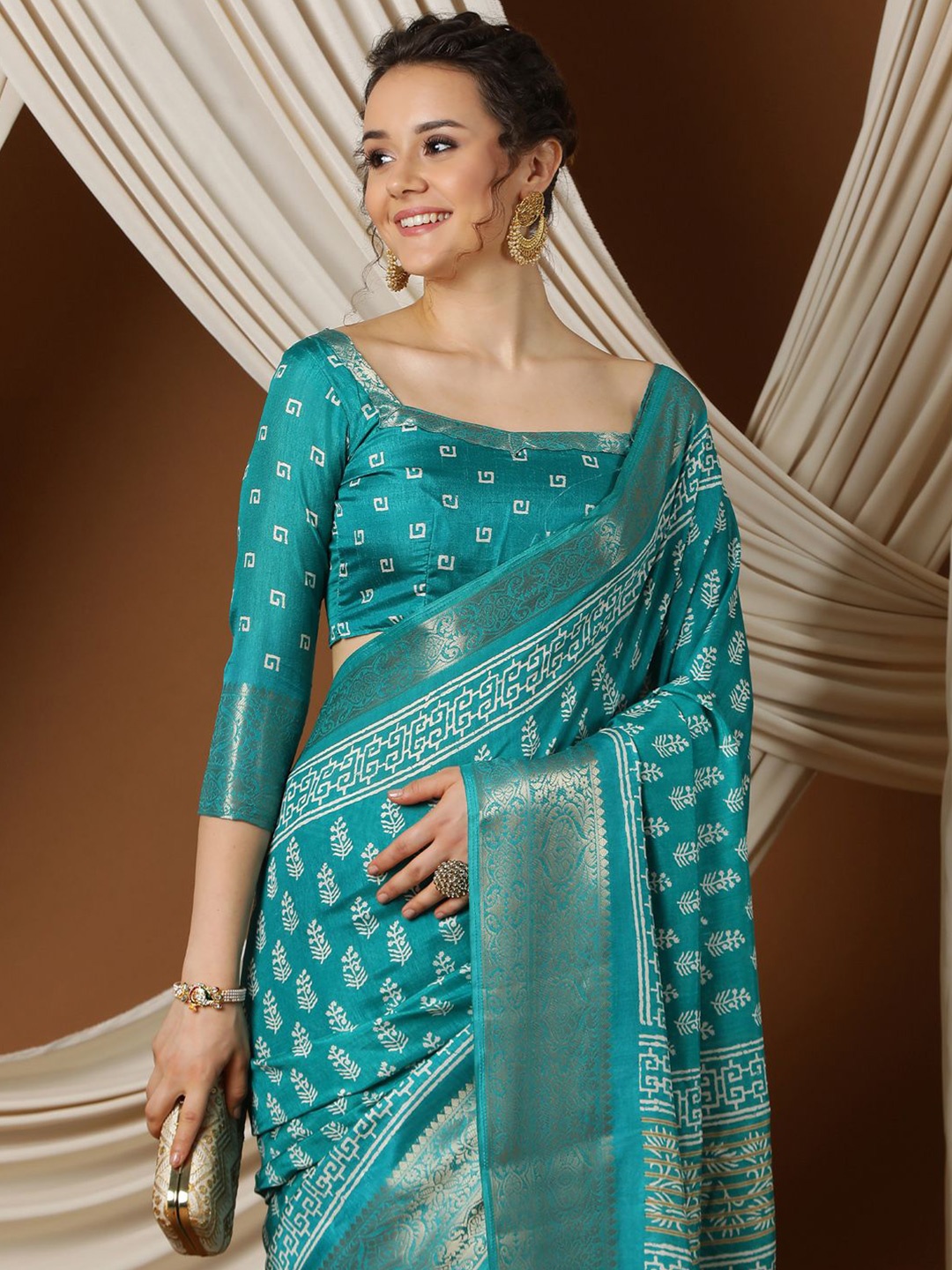 

KALINI Bagh Zari Sungudi Saree, Blue