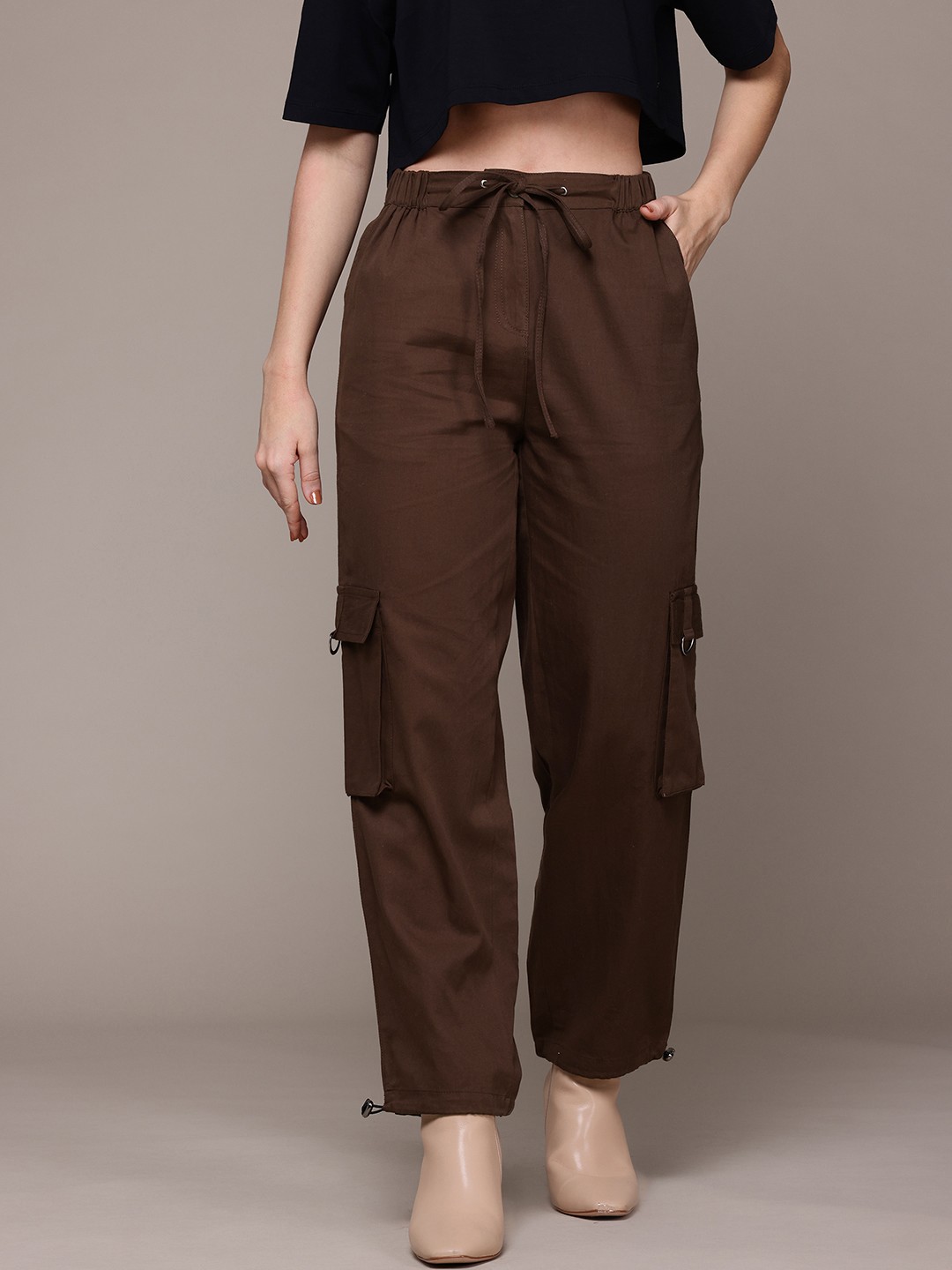 

The Roadster Lifestyle Co. Women High-Rise Cargos, Olive