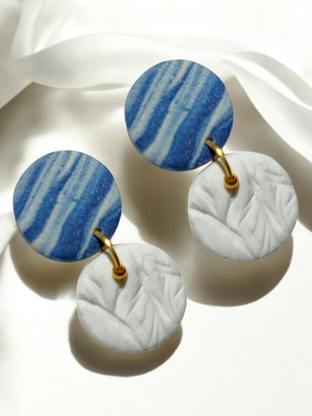 

AccessHer Circular Drop Earrings, Blue