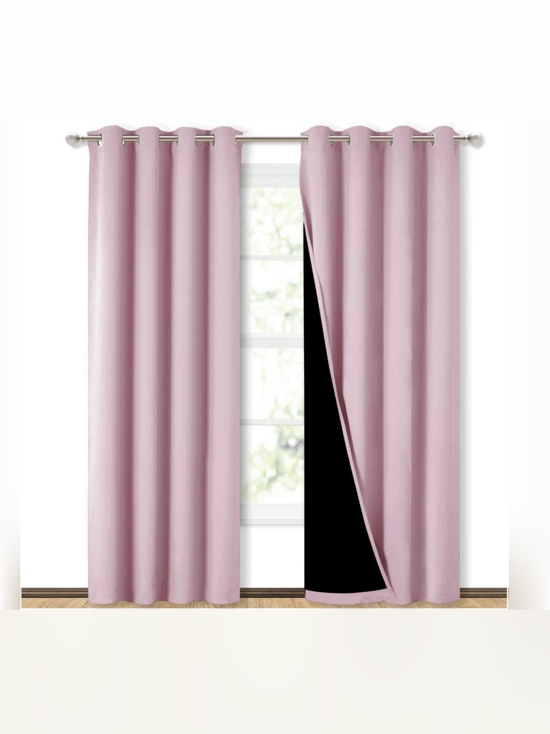 

BFAM Pink Black Out Window Curtain