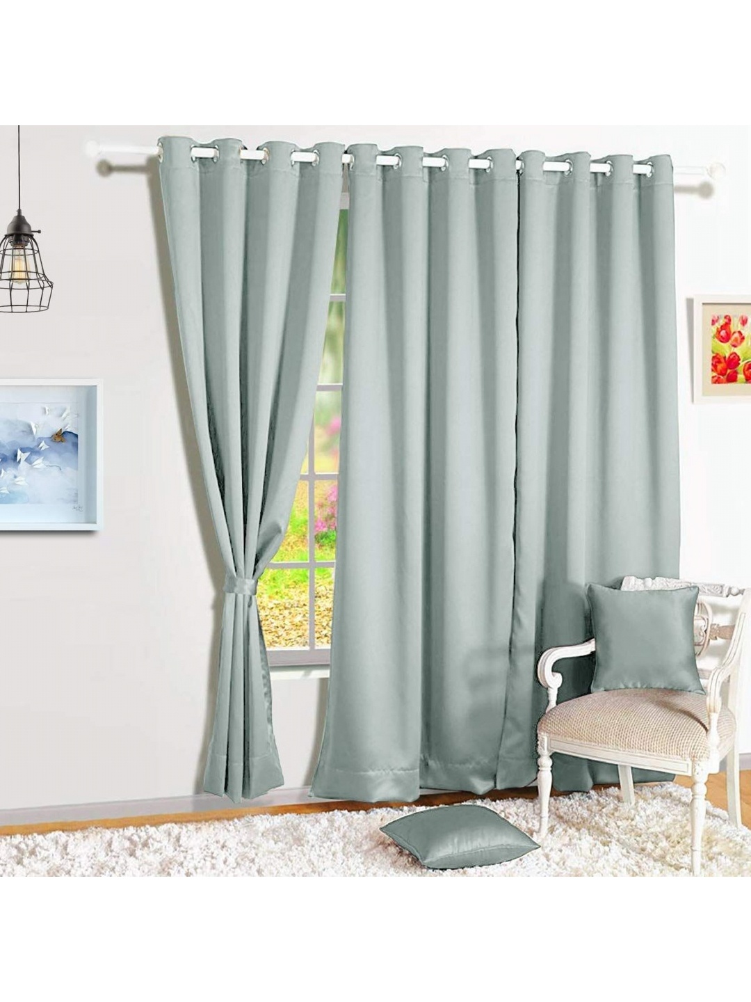 

BFAM Green 4 Pieces Sheer Door Curtains