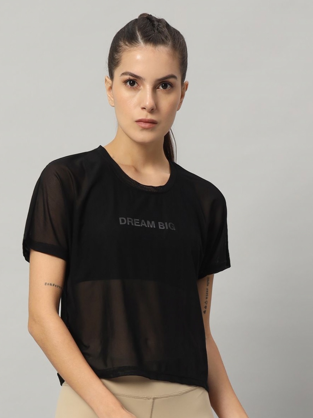 

MKH Women Typography Printed Round Neck T-shirt, Black