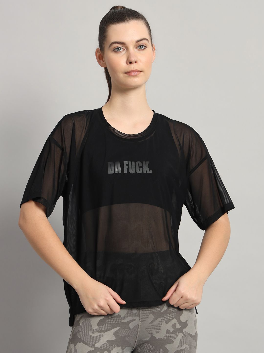 

MKH Women Typography Printed Round Neck T-shirt, Black