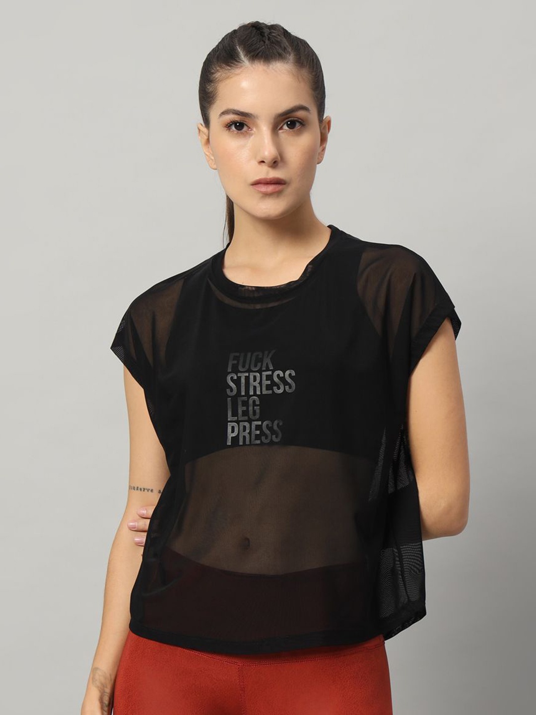 

MKH Women Typography Printed Round Neck T-shirt, Black