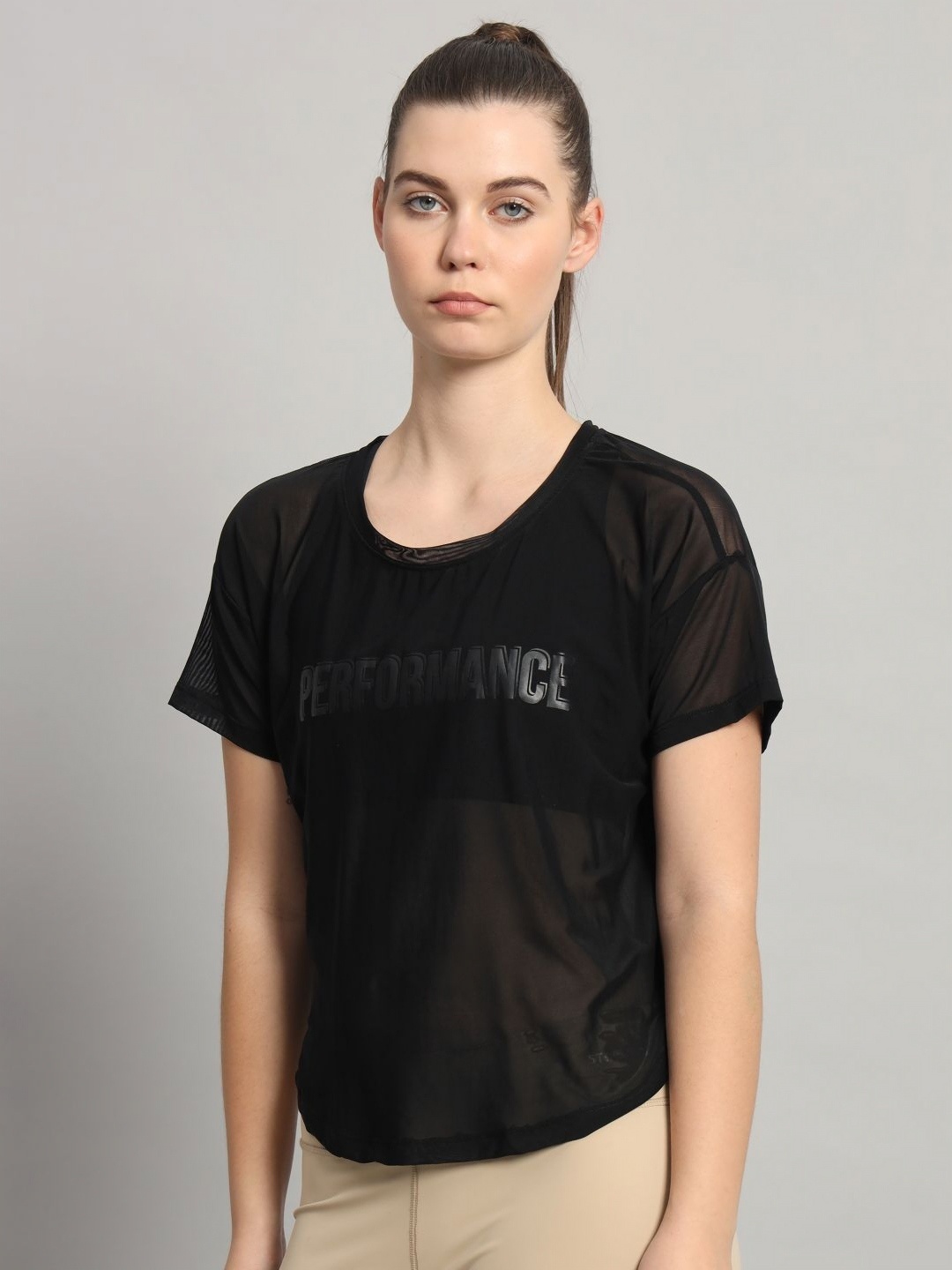 MKH Women Typography Printed Round Neck T-shirt, Black