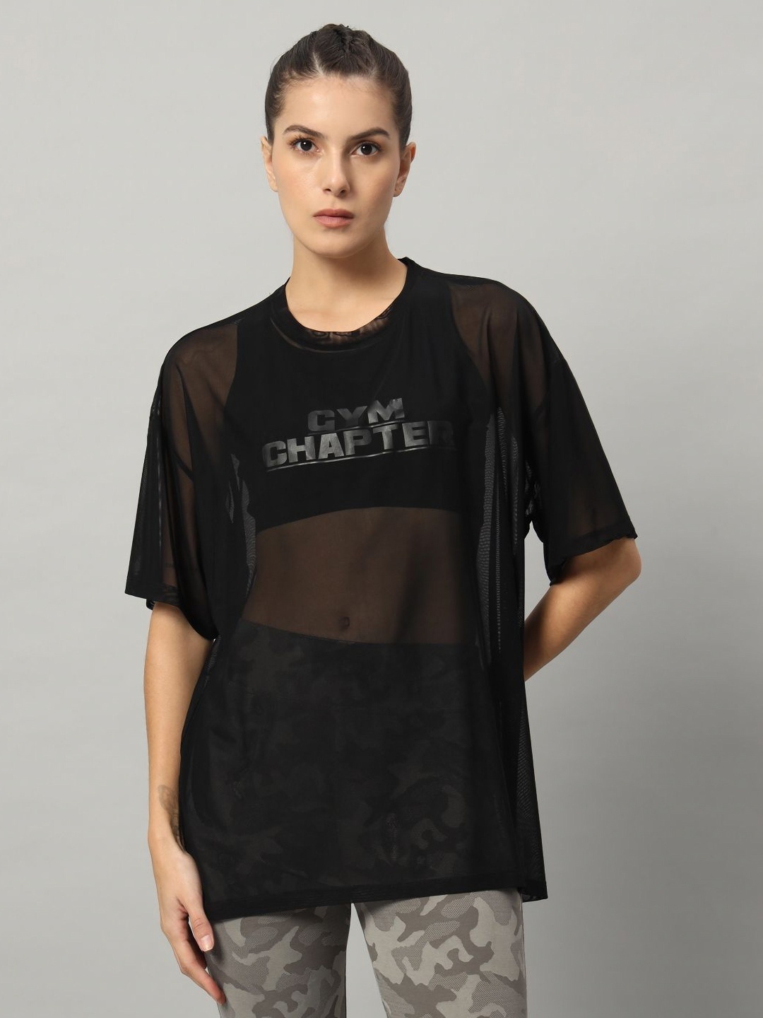

MKH Women Typography Printed Round Neck T-shirt, Black