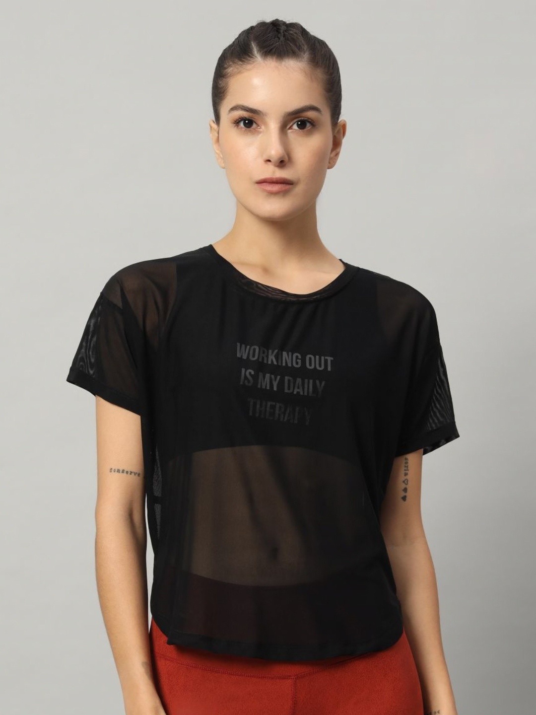

MKH Women Typography Printed Round Neck T-shirt, Black
