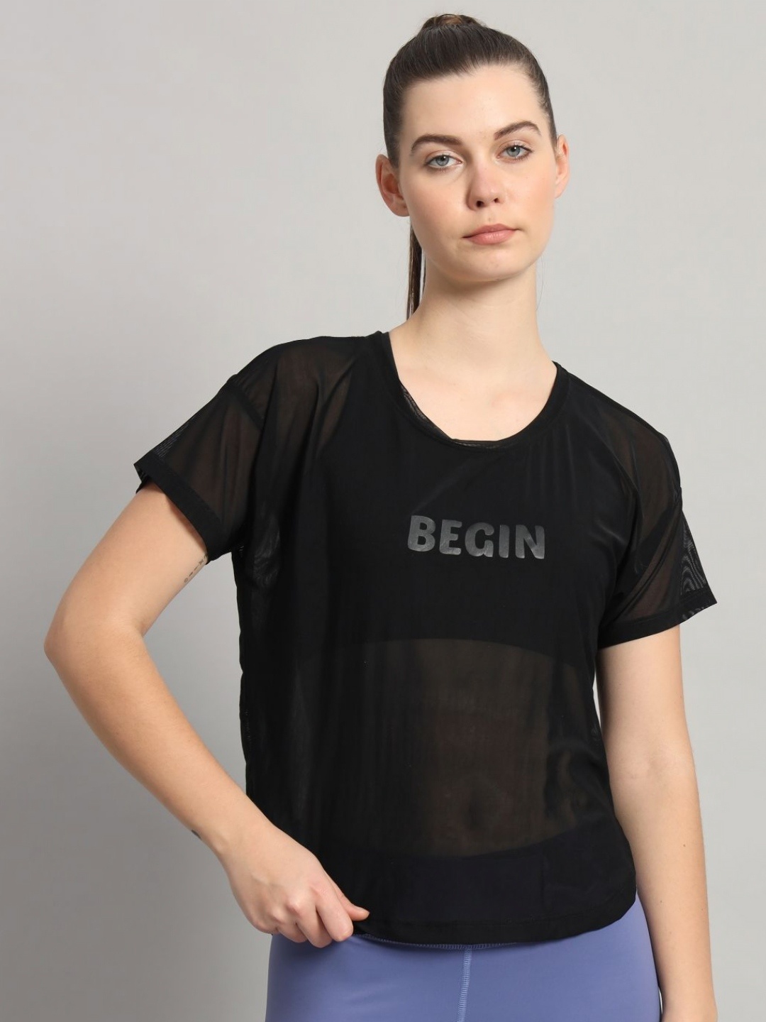 

MKH Women Typography Printed Round Neck T-shirt, Black