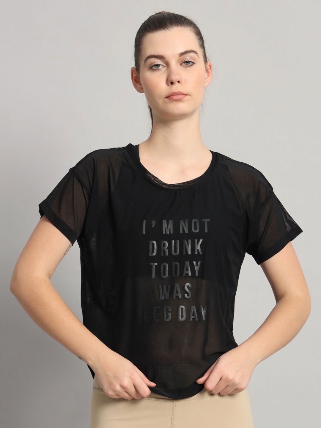 

MKH Women Typography Printed Round Neck T-shirt, Black