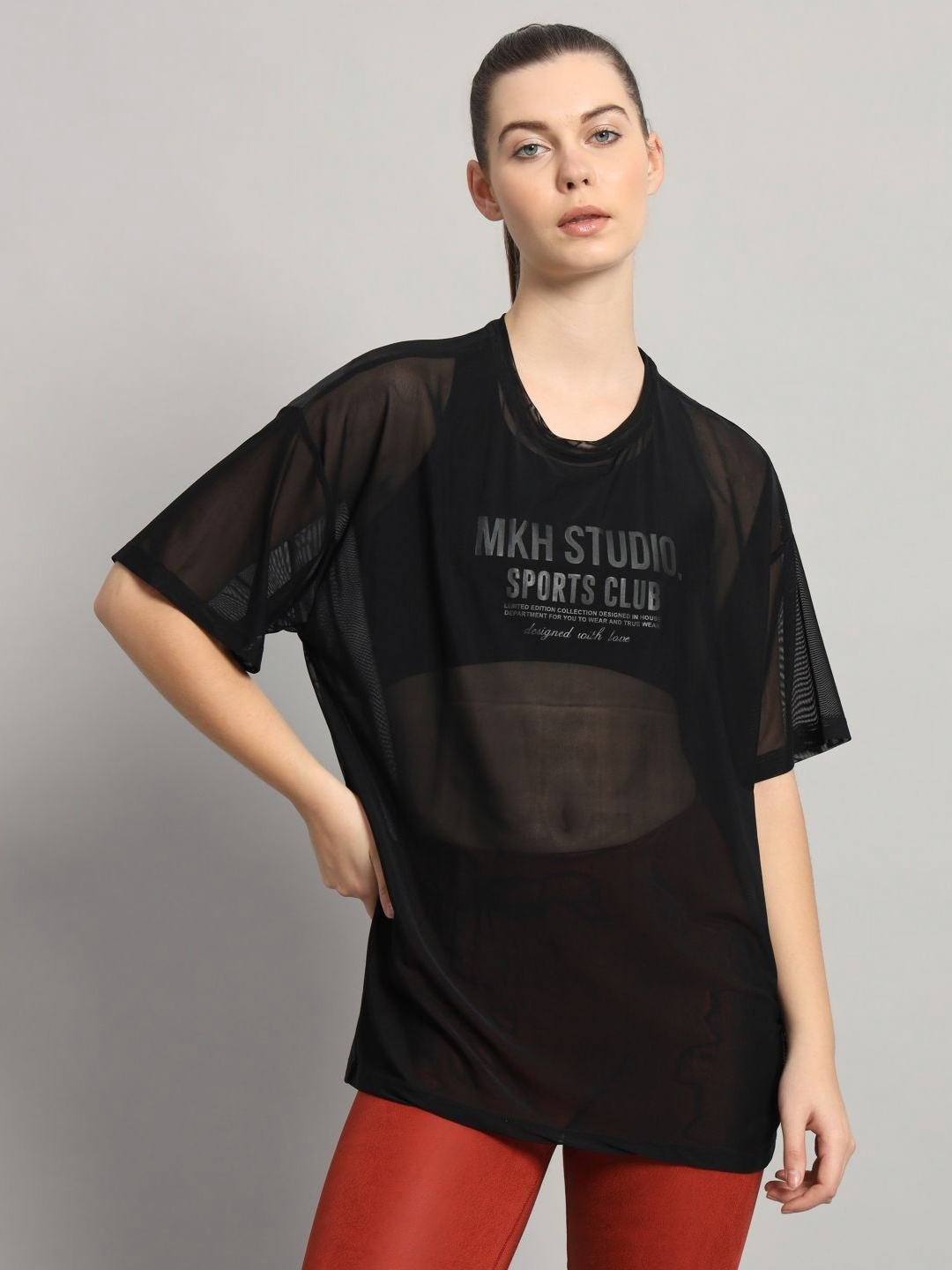 

MKH Women Typography Printed Round Neck T-shirt, Black