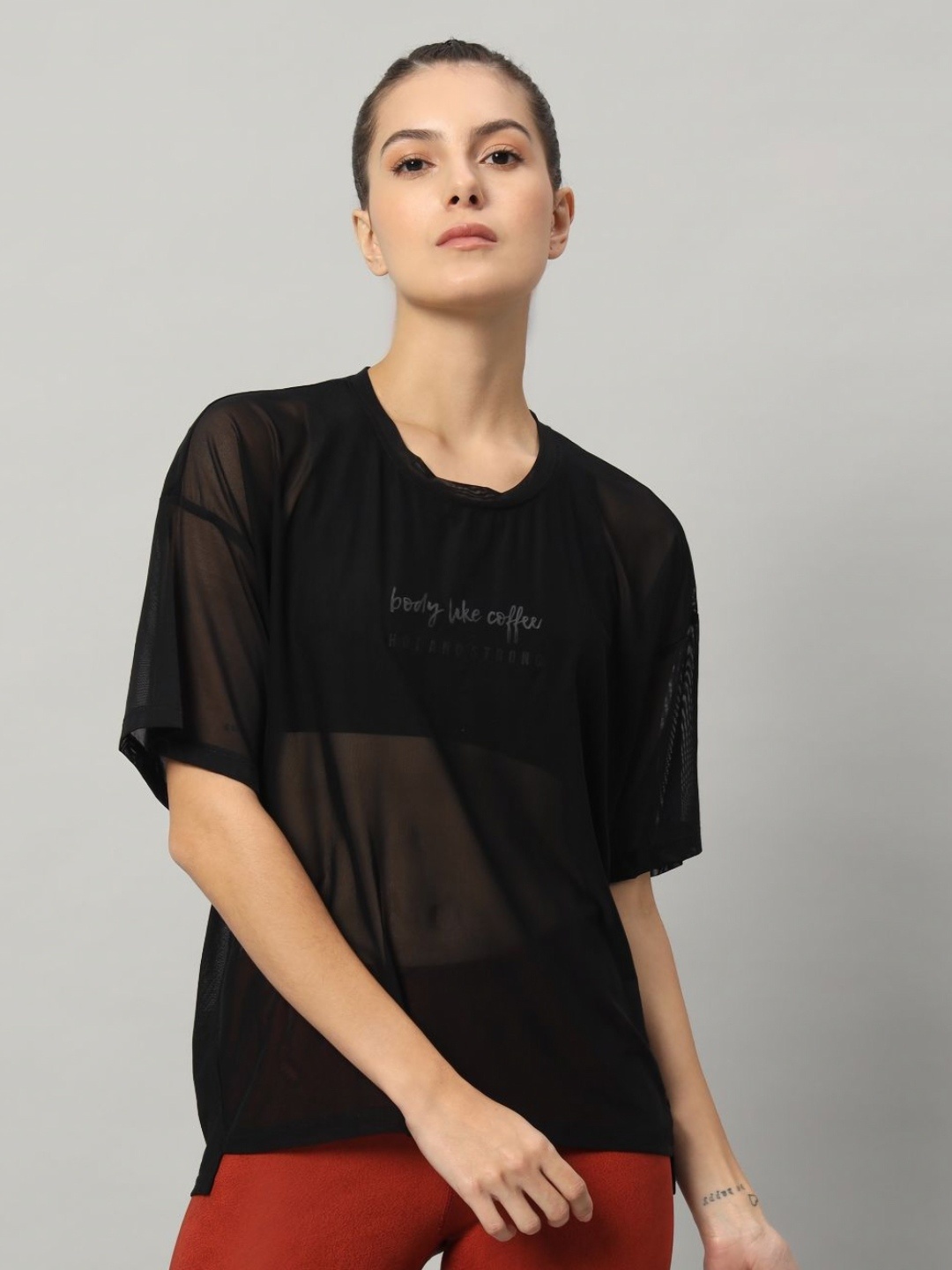 

MKH Women Typography Printed Round Neck T-shirt, Black