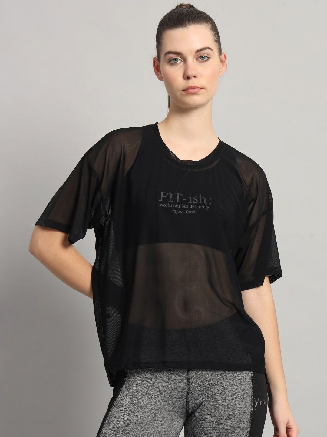 

MKH Women Typography Printed Round Neck T-shirt, Black