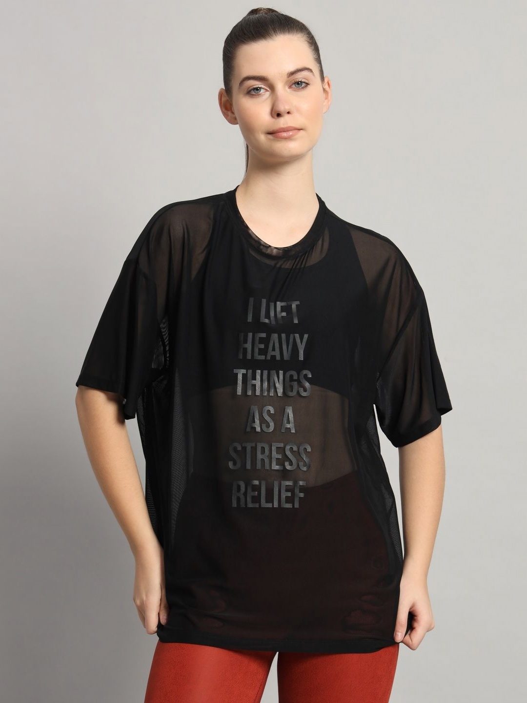 

MKH Women Typography Printed Round Neck T-shirt, Black