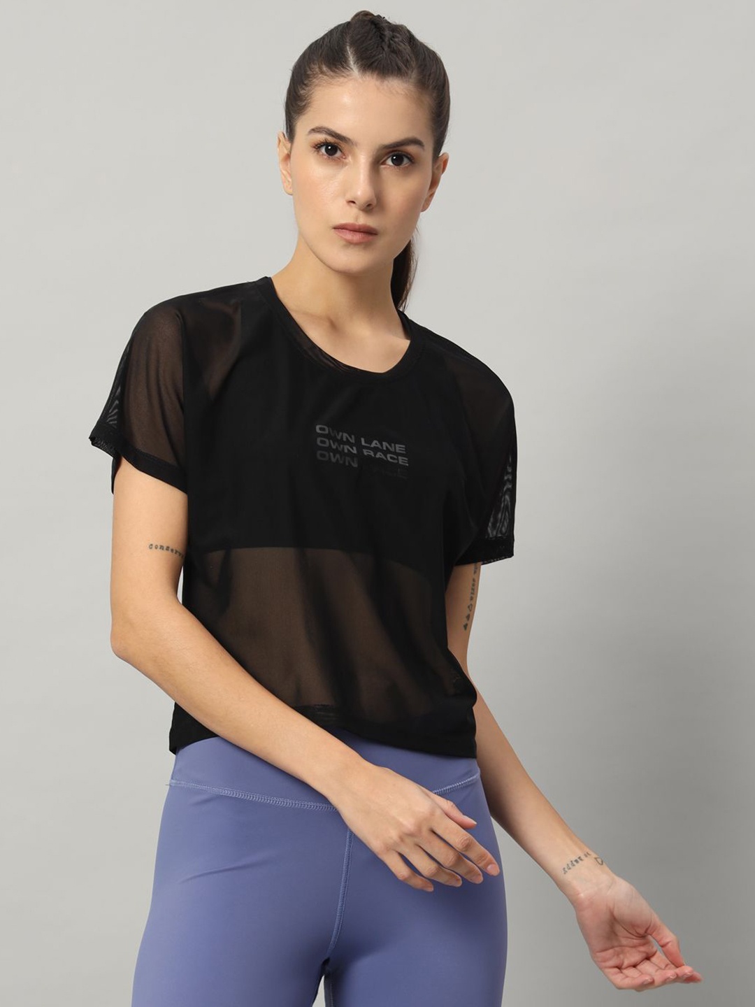 

MKH Women Typography Printed Round Neck T-shirt, Black