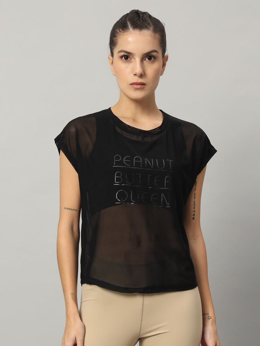 

MKH Women Typography Printed Round Neck T-shirt, Black