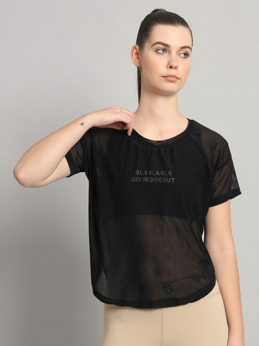 

MKH Women Typography Printed Round Neck T-shirt, Black