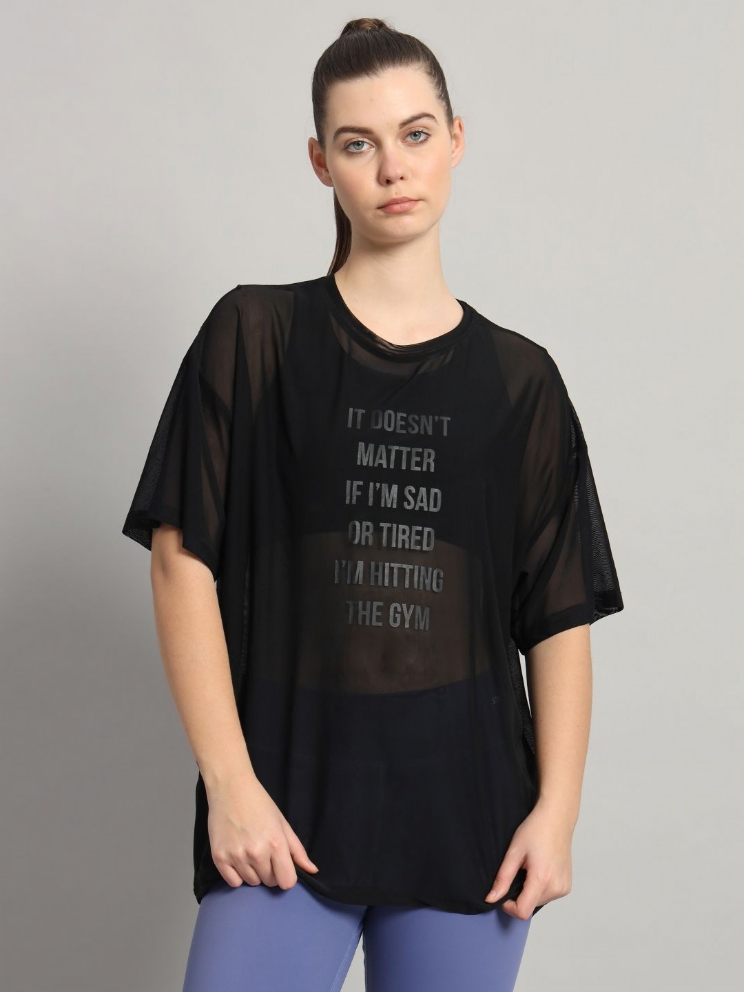 

MKH Women Typography Printed Round Neck T-shirt, Black