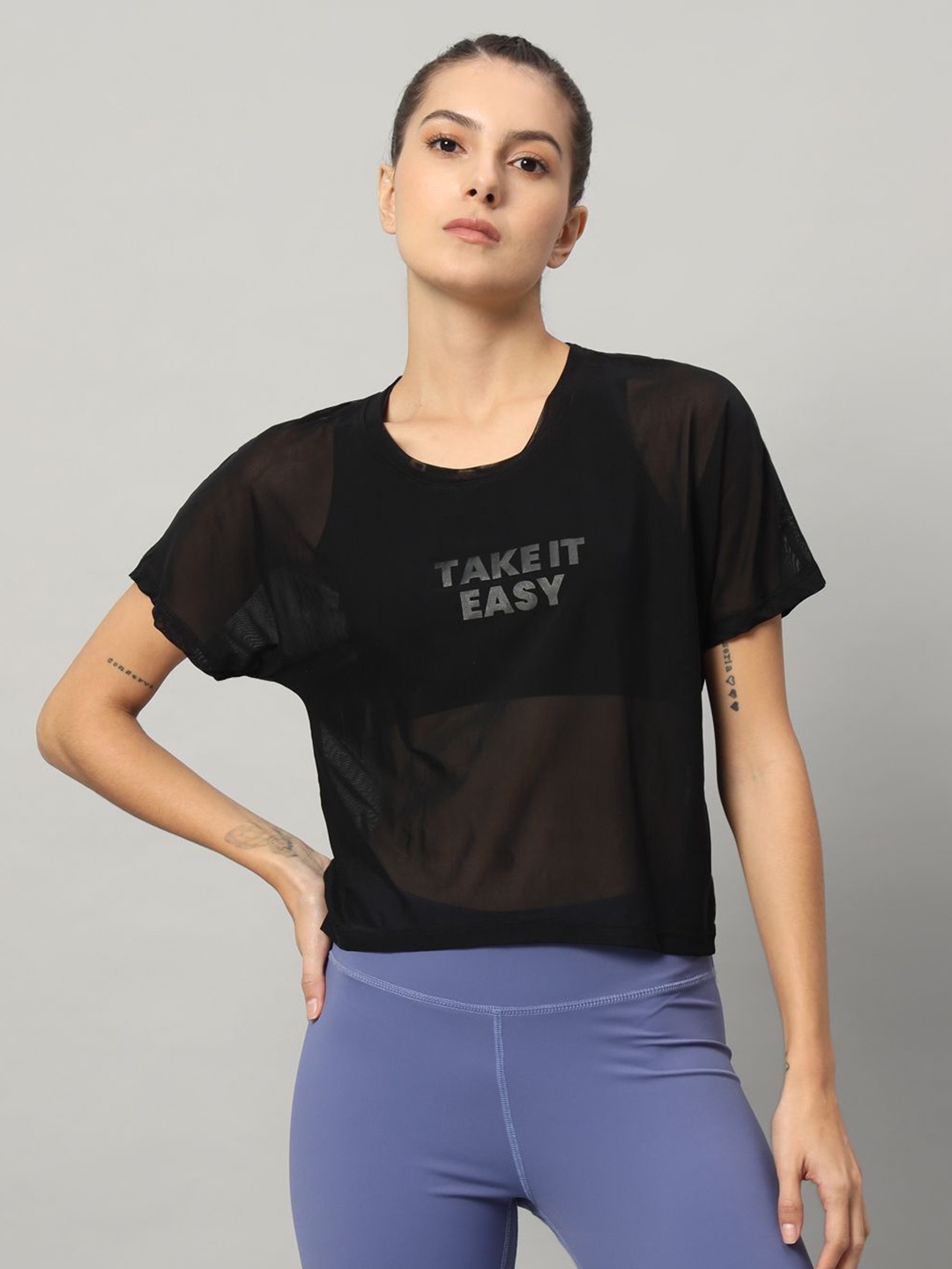 

MKH Women Typography Printed Round Neck T-shirt, Black