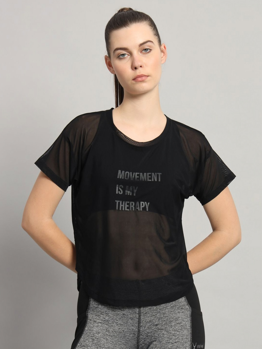 

MKH Women Typography Printed Round Neck T-shirt, Black