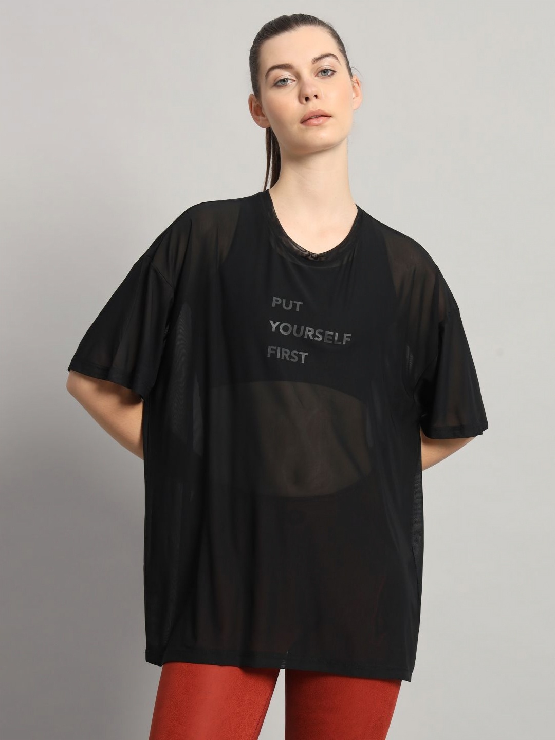 

MKH Women Typography Printed Round Neck T-shirt, Black
