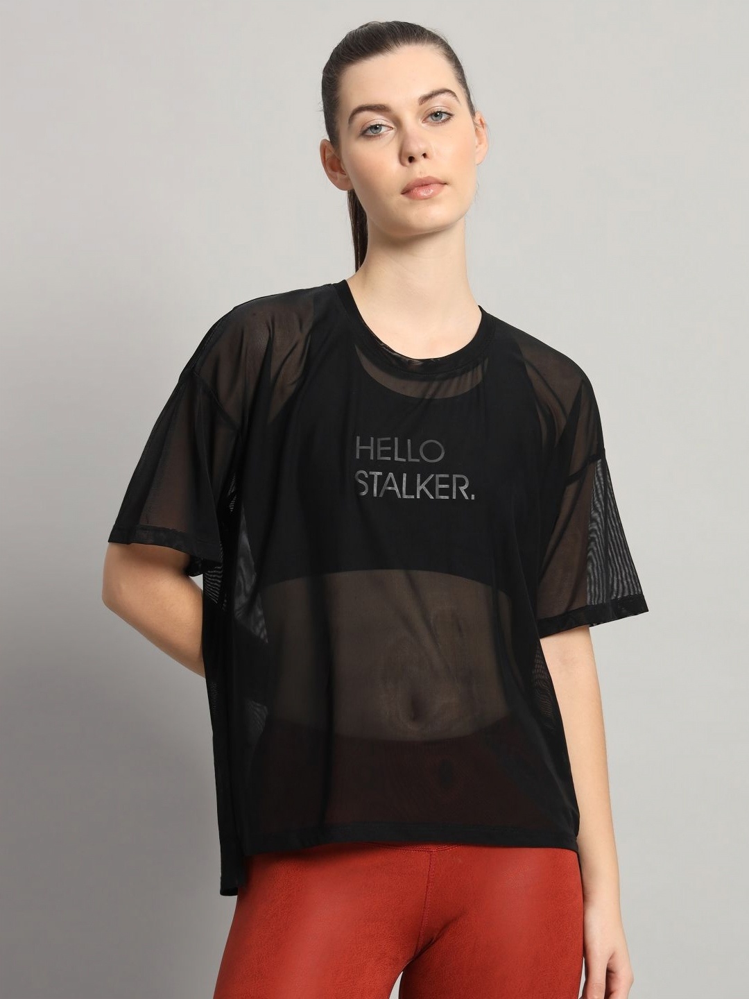MKH Women Typography Printed Round Neck T-shirt, Black