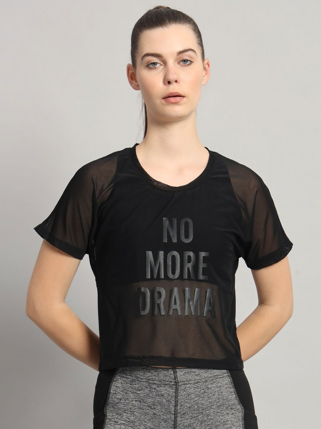 

MKH Women Typography Printed Round Neck T-shirt, Black
