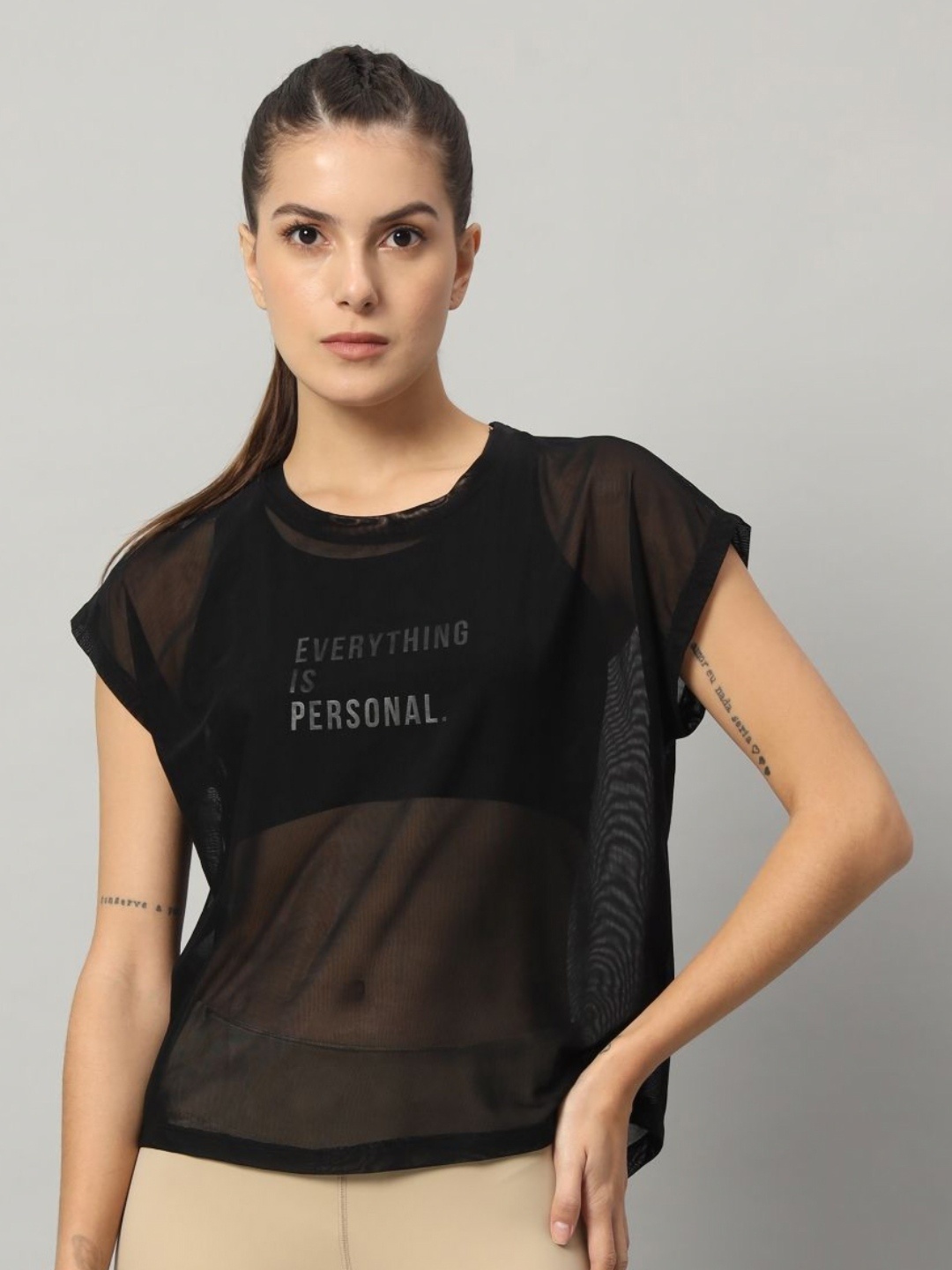 

MKH Women Typography Printed Round Neck T-shirt, Black