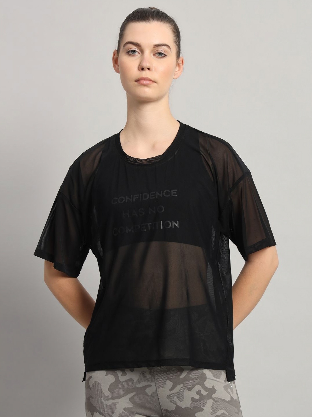 

MKH Women Typography Printed Round Neck T-shirt, Black