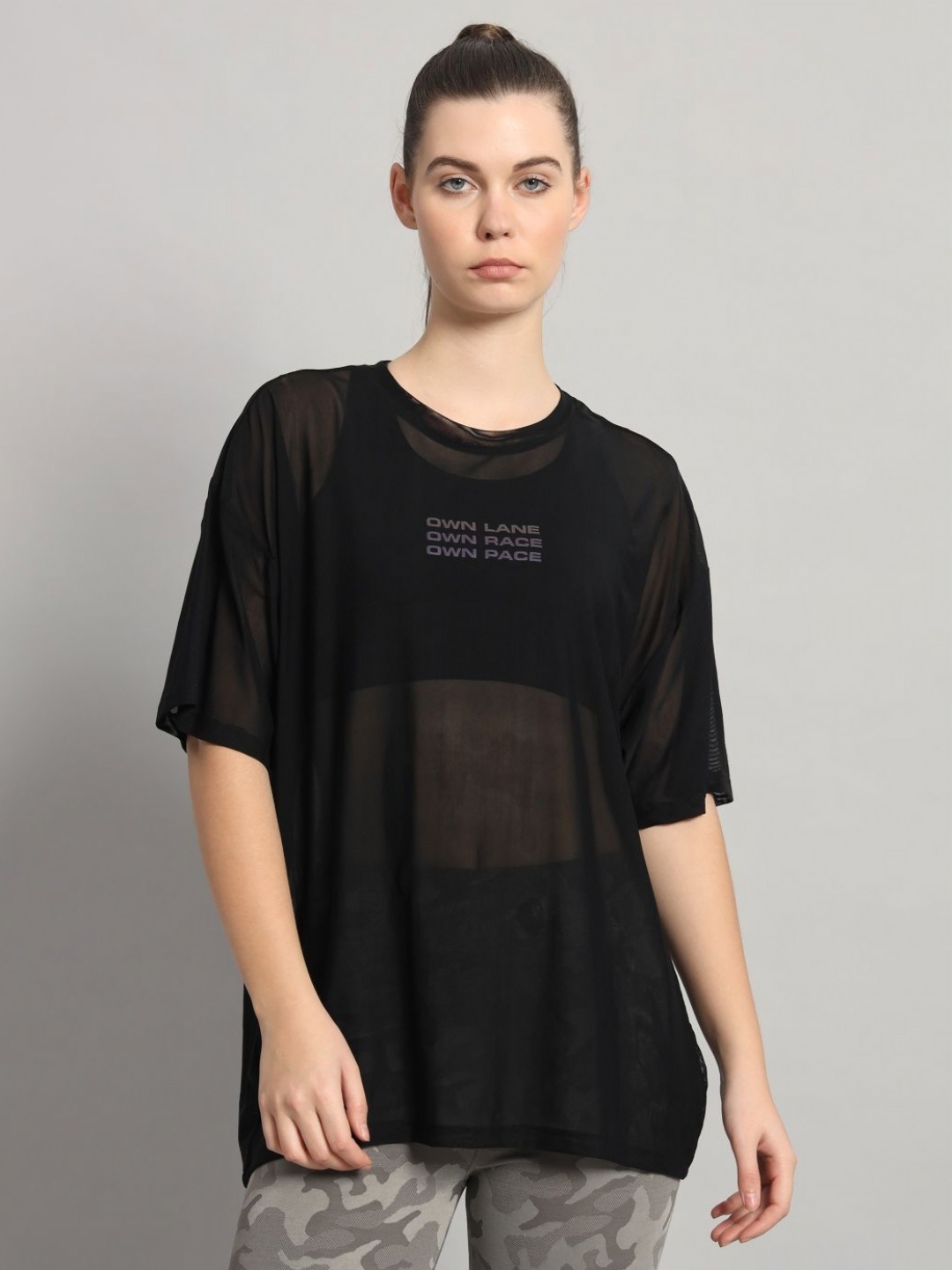 

MKH Women Typography Printed Round Neck T-shirt, Black