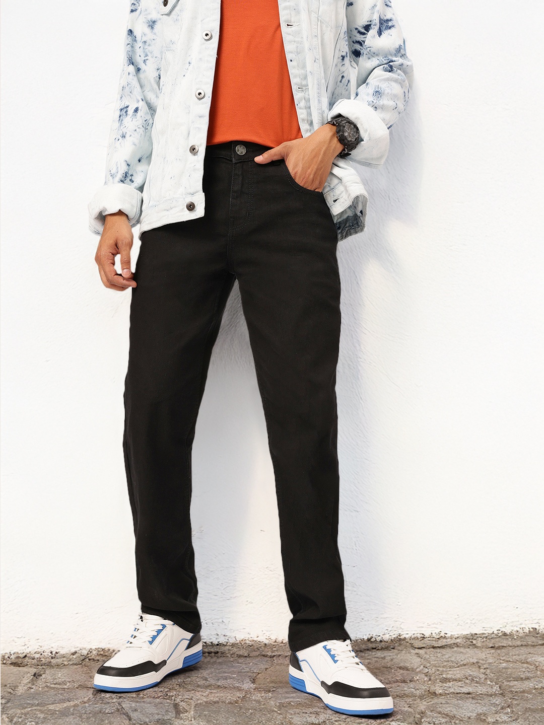 

Kook N Keech Men Monochromatic Regular Fit Jeans, Black