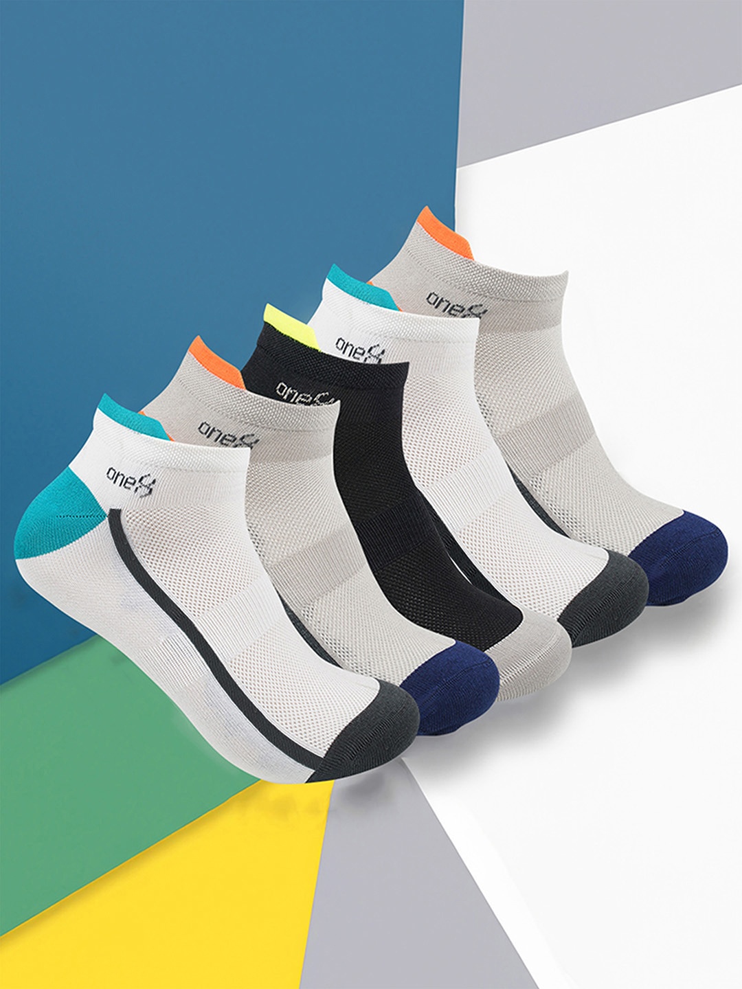 

One8 Men Pack Of 5 Assorted Ankle-Length Socks
