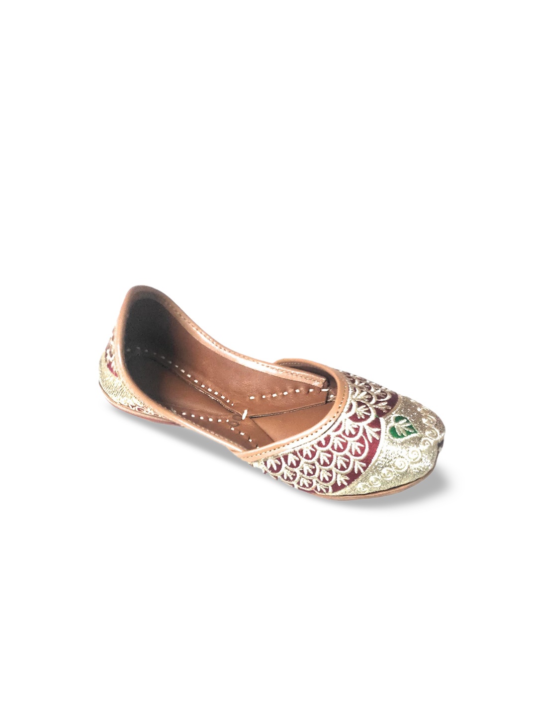 

Ta Chic Girls Embellished Ethnic Mojaris Flats, Maroon