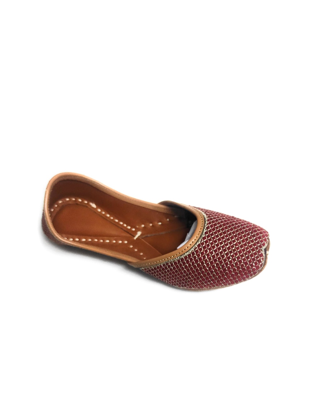 

Ta Chic Girls Striped Ethnic Mojaris Flats, Maroon