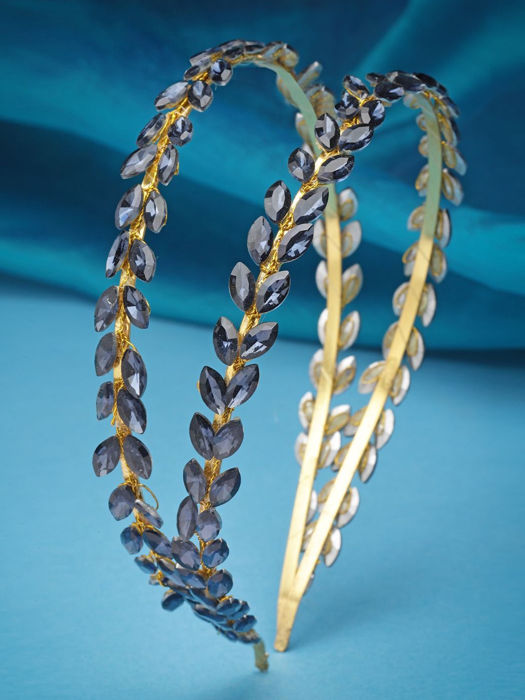 

VOGUE HAIR ACCESSORIES Women Embellished Double Line Hairband, Blue