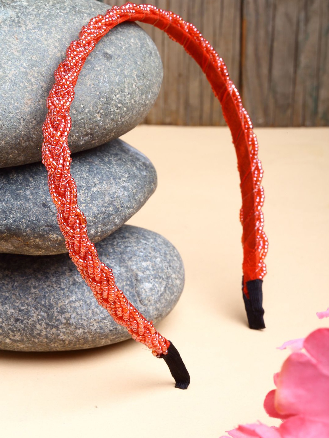 

VOGUE HAIR ACCESSORIES Women Beaded Hairband, Red