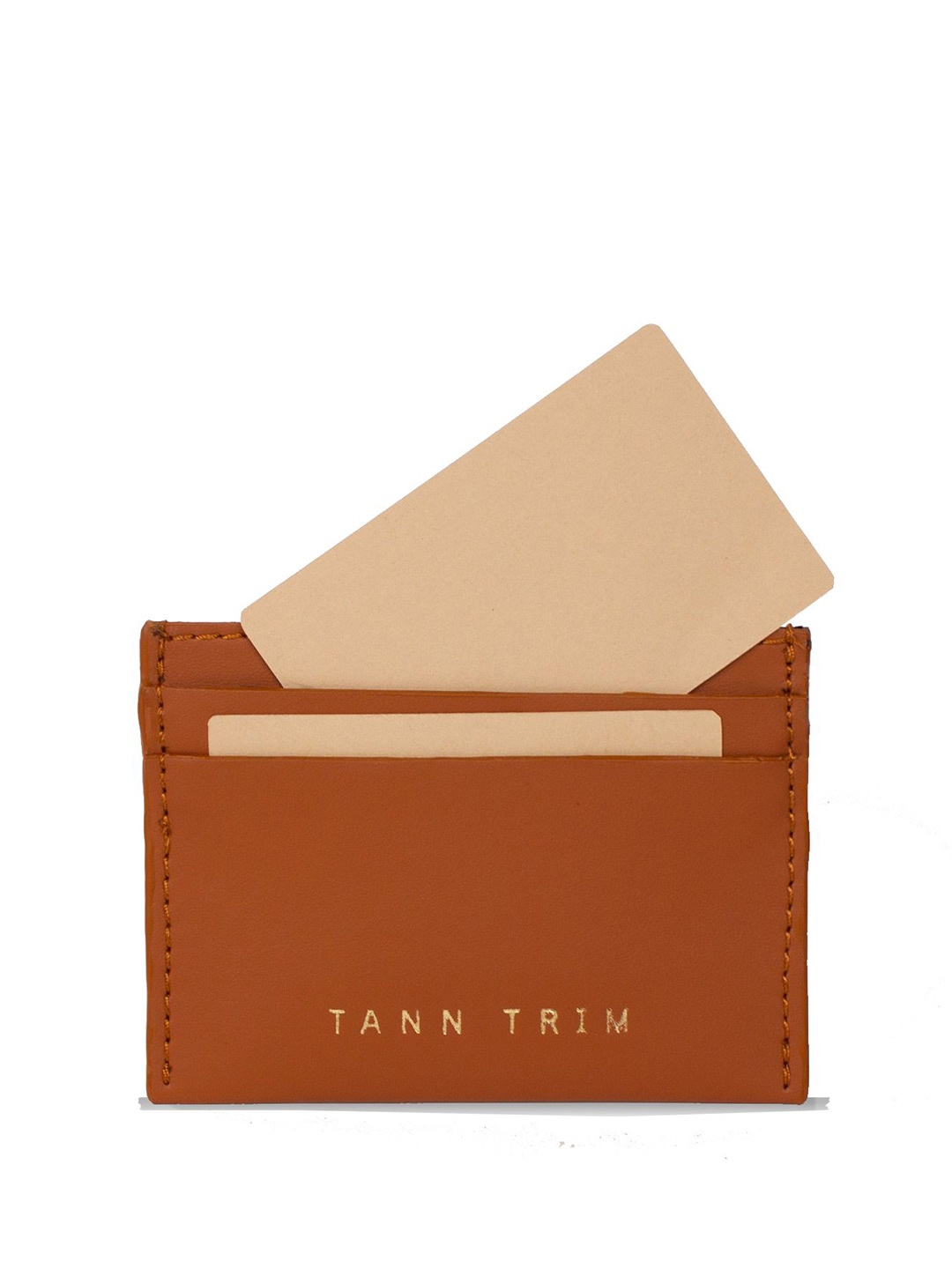 

Tann Trim Solid Card Case, Tan