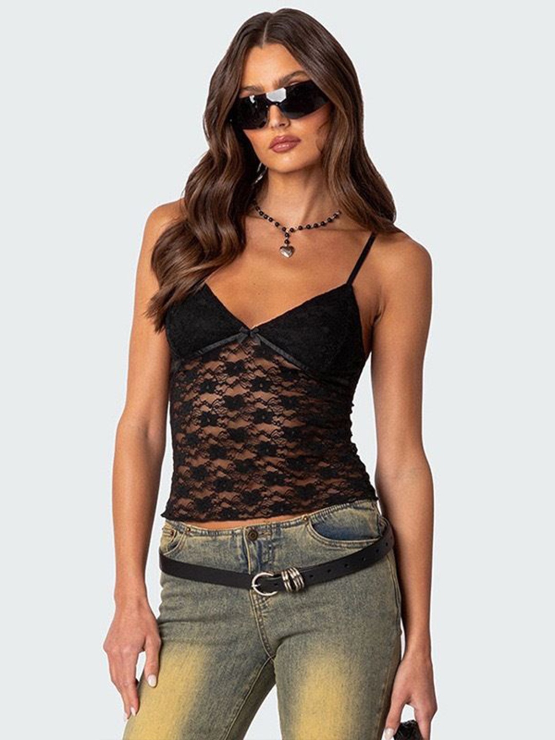 

StyleCast Print Top, Black