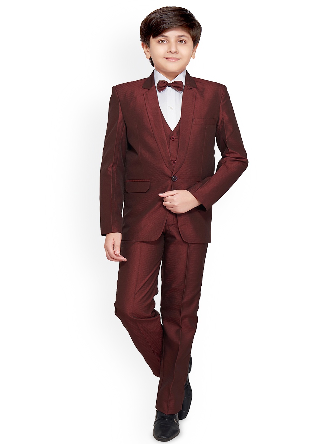 

BAESD Boys Single-Breasted Four-Piece Party Suit, Maroon