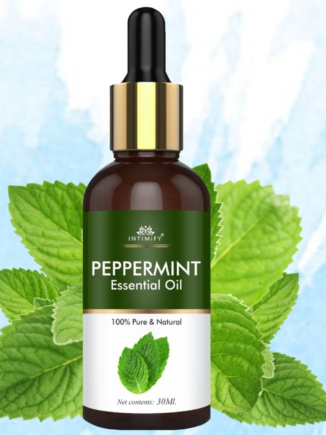 

INTIMIFY Peppermint Essential Oil For Hair Growth & Dandruff Control 30 ml, Brown