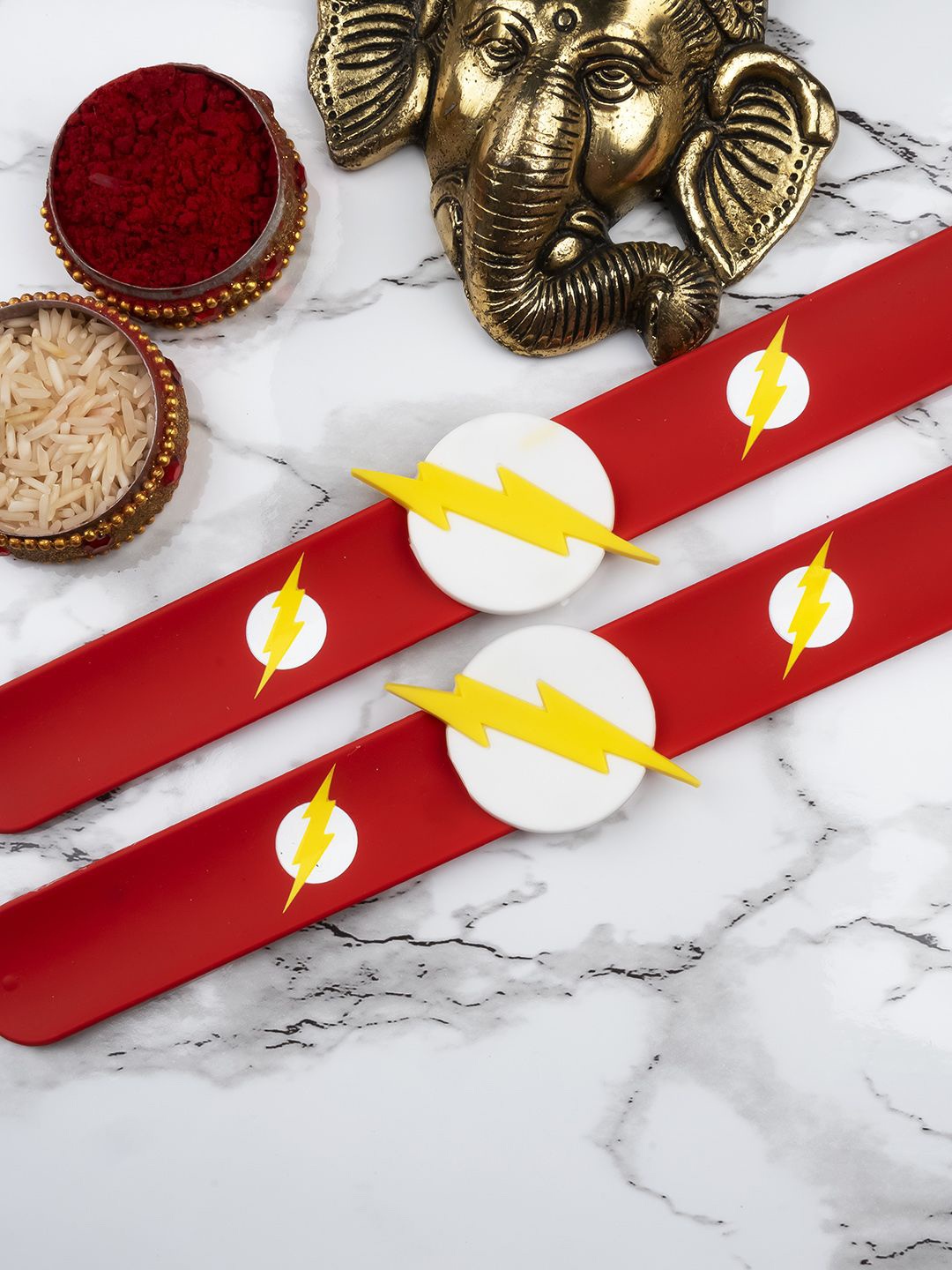 

StileAdda Kids Pack of 2 Rakhis with Roli Chawal, Red