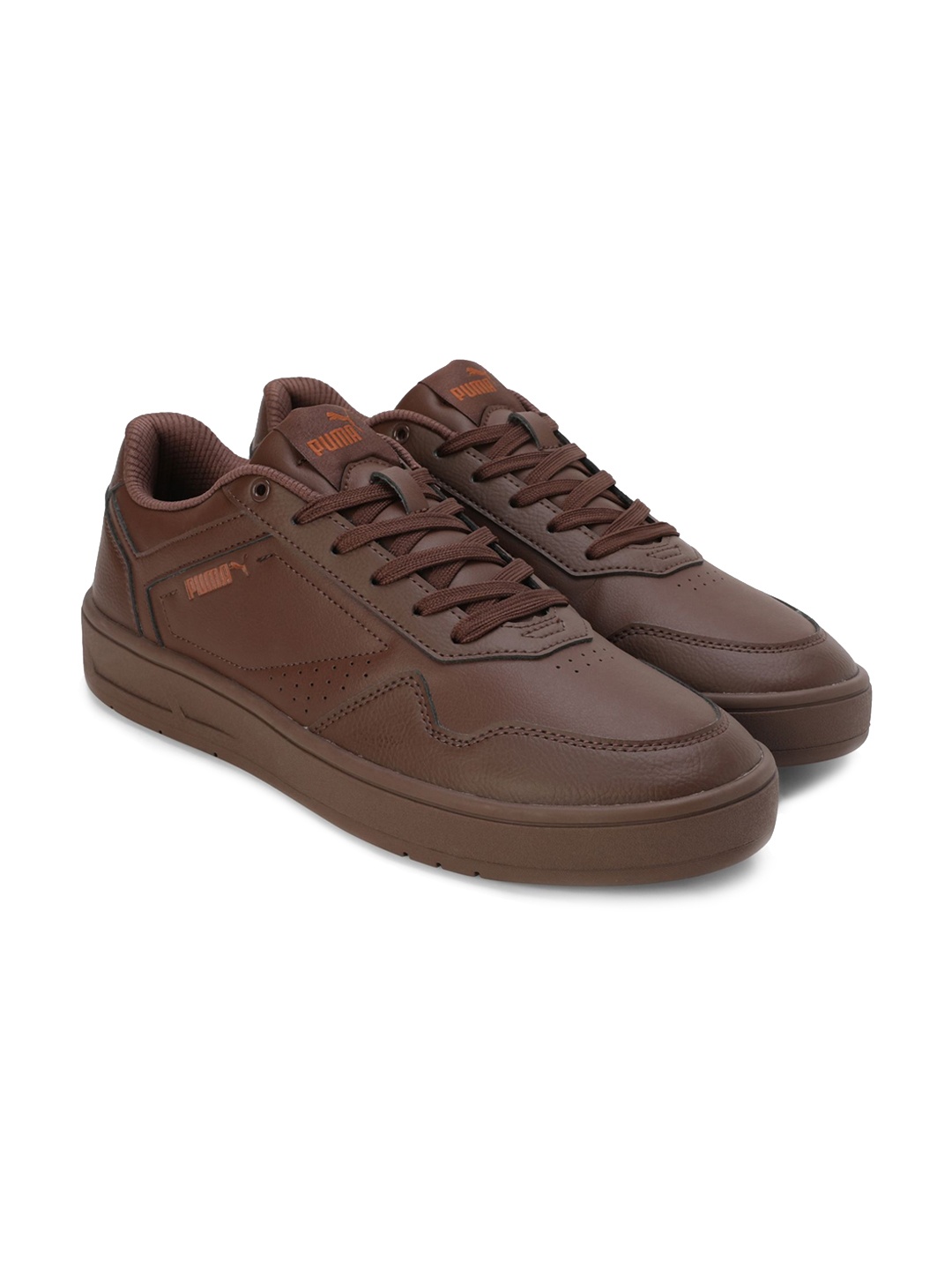 

Puma Men Casual Round Toe Lace-Ups Sneakers, Brown