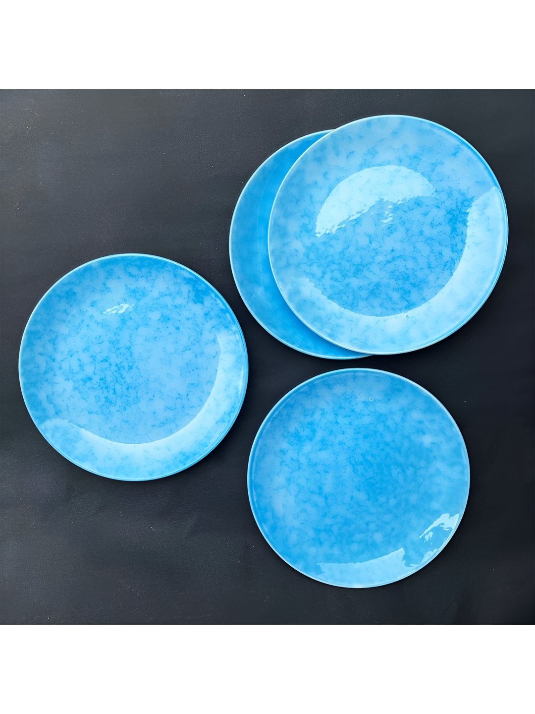 

The Artisan Emporium Blue & White 4 Pieces Printed Microwave Safe Glossy Ceramic Plates