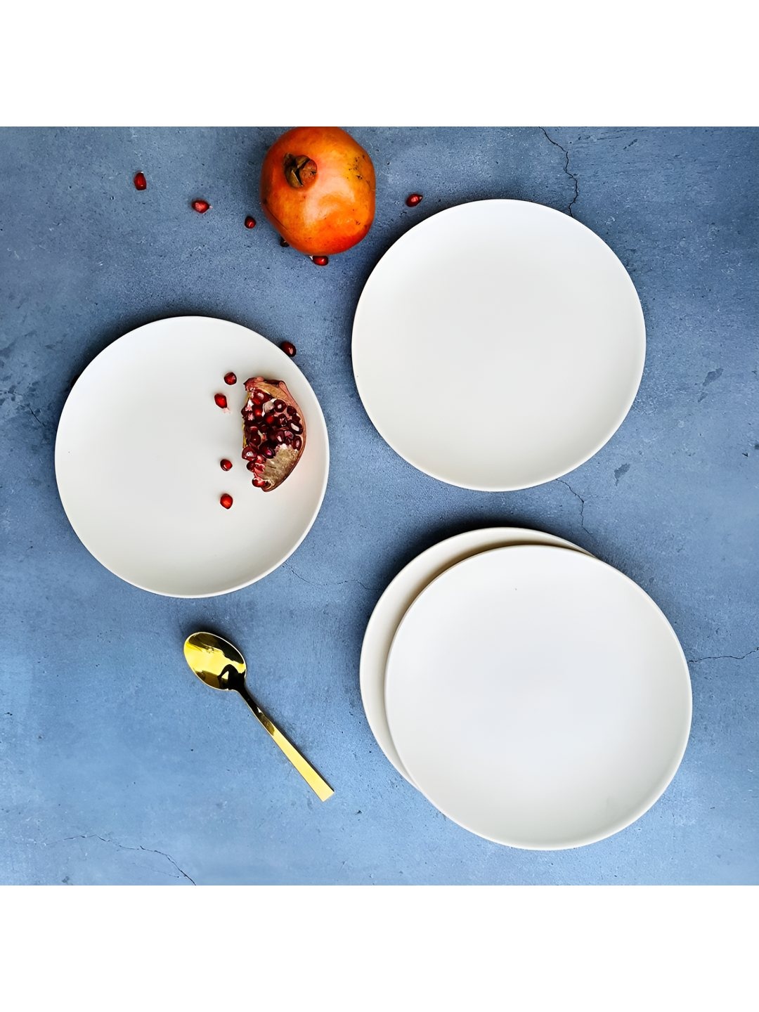

The Artisan Emporium White 4 Pieces Microwave Safe Matte Ceramic Plates